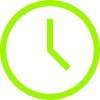 Red clock icon on a white background - billsroofing